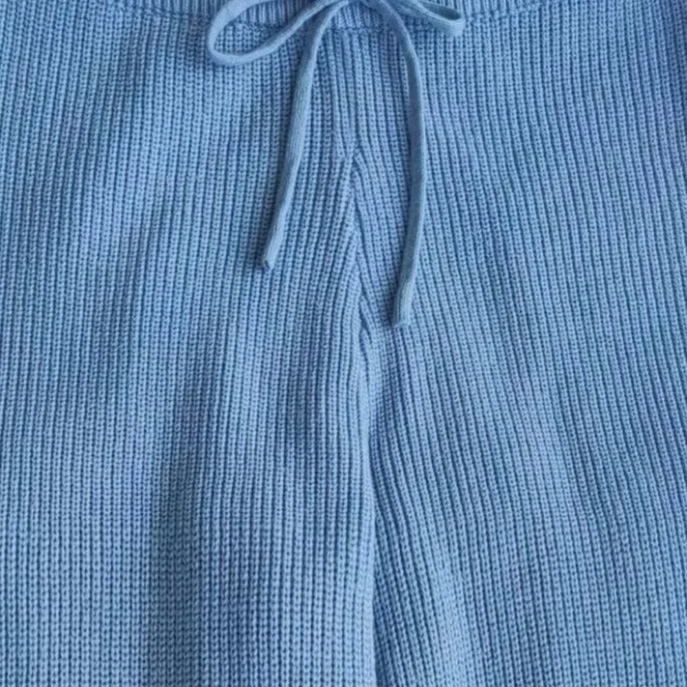 batwing sleeve sweater and knit pant set blue - Picture 5 of 6